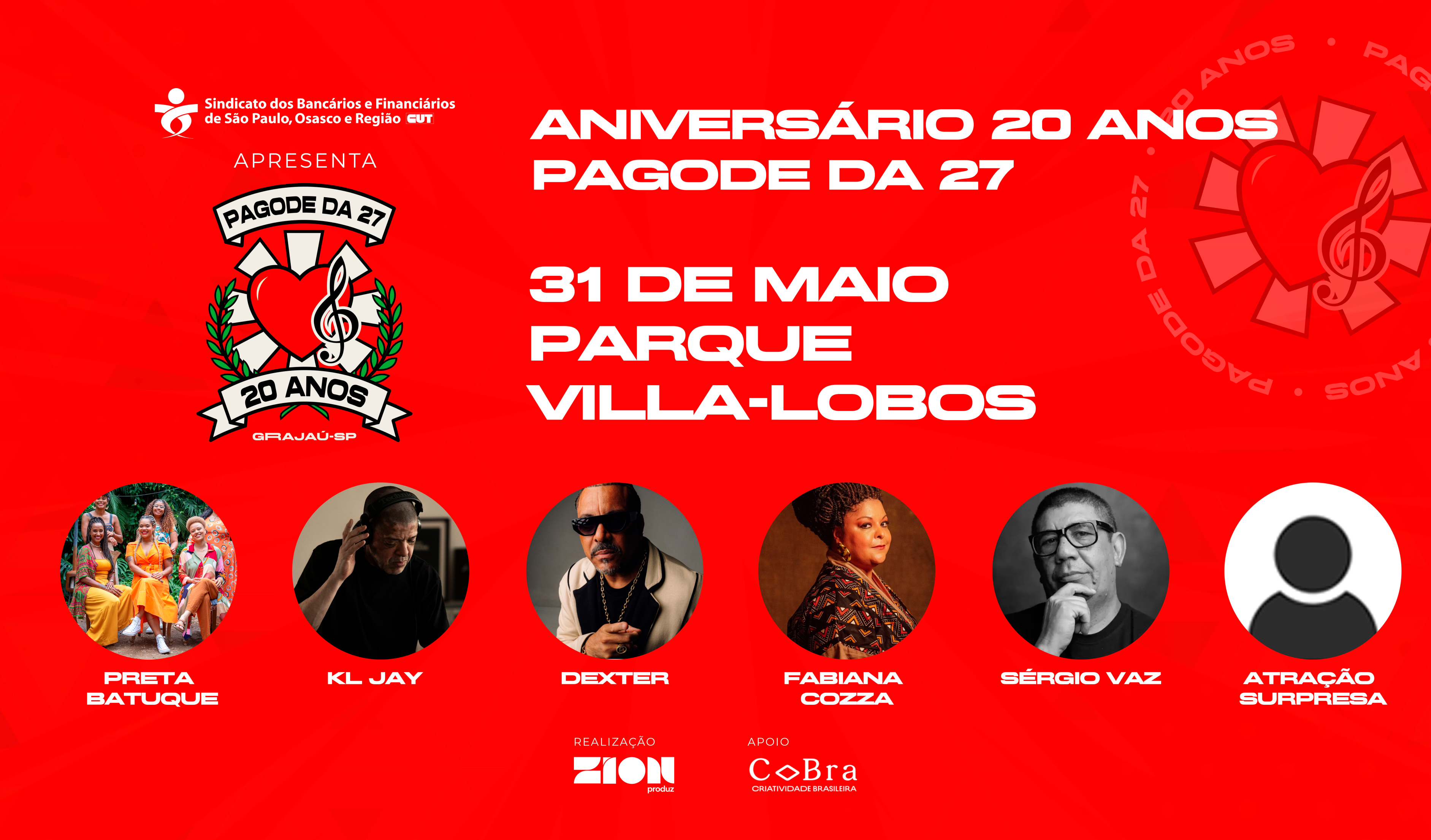 Arte do evento: Pagode da 27 – 20 Anos
