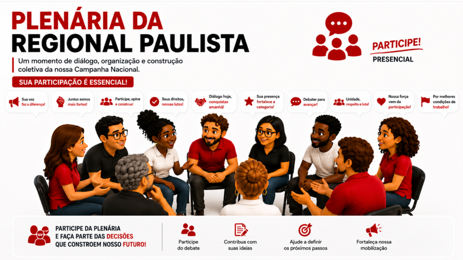 Arte do evento: Plenária Regional Paulista