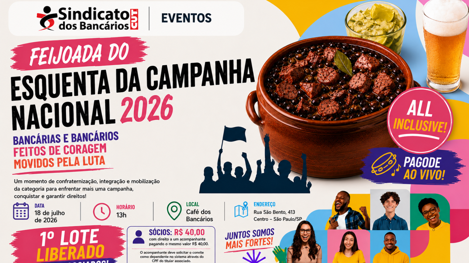 Arte do evento: Feijoada do Esquenta - Rumo à Campanha Nacional 2026 