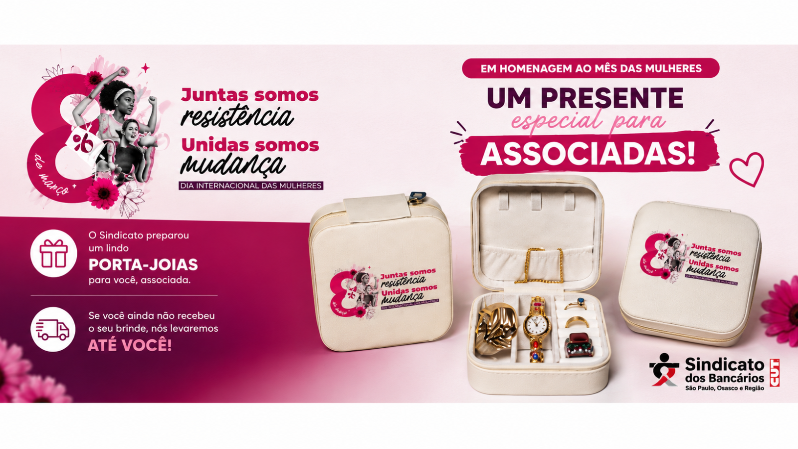 Arte do evento: Brinde em homenagem ao Mês das Mulheres