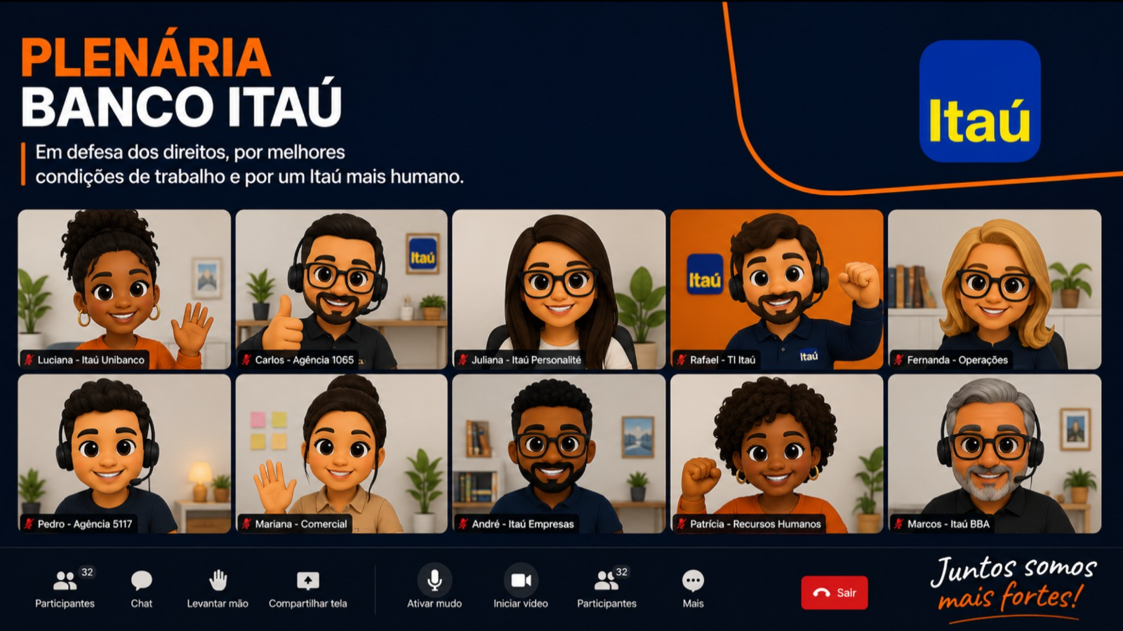Arte do evento: Plenária com os empregados do Itaú 