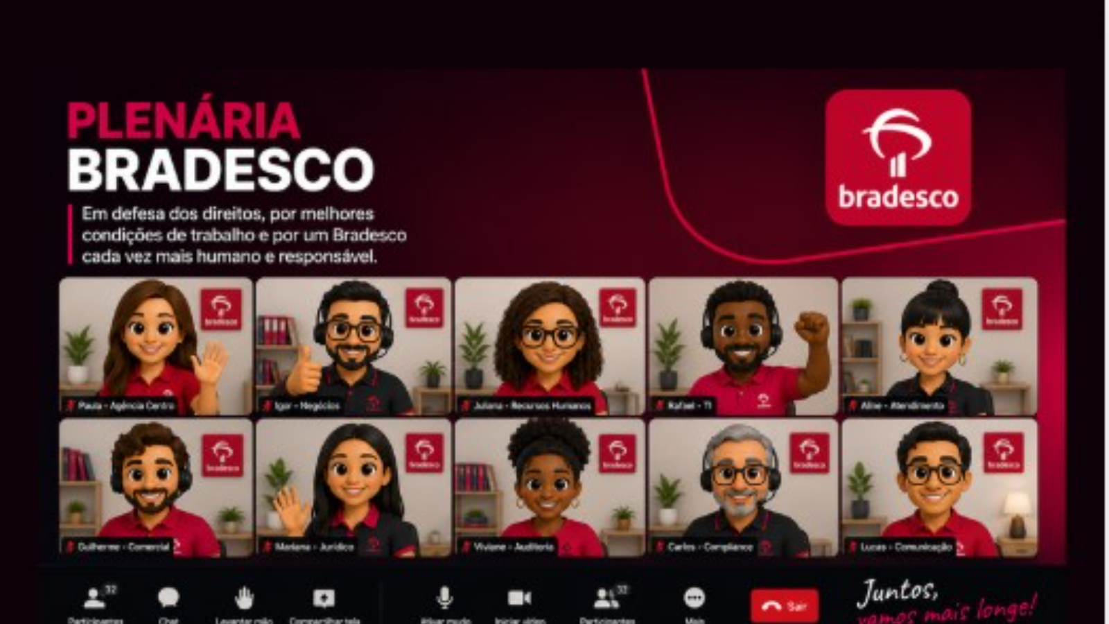 Arte do evento: Plenária com os empregados do Bradesco