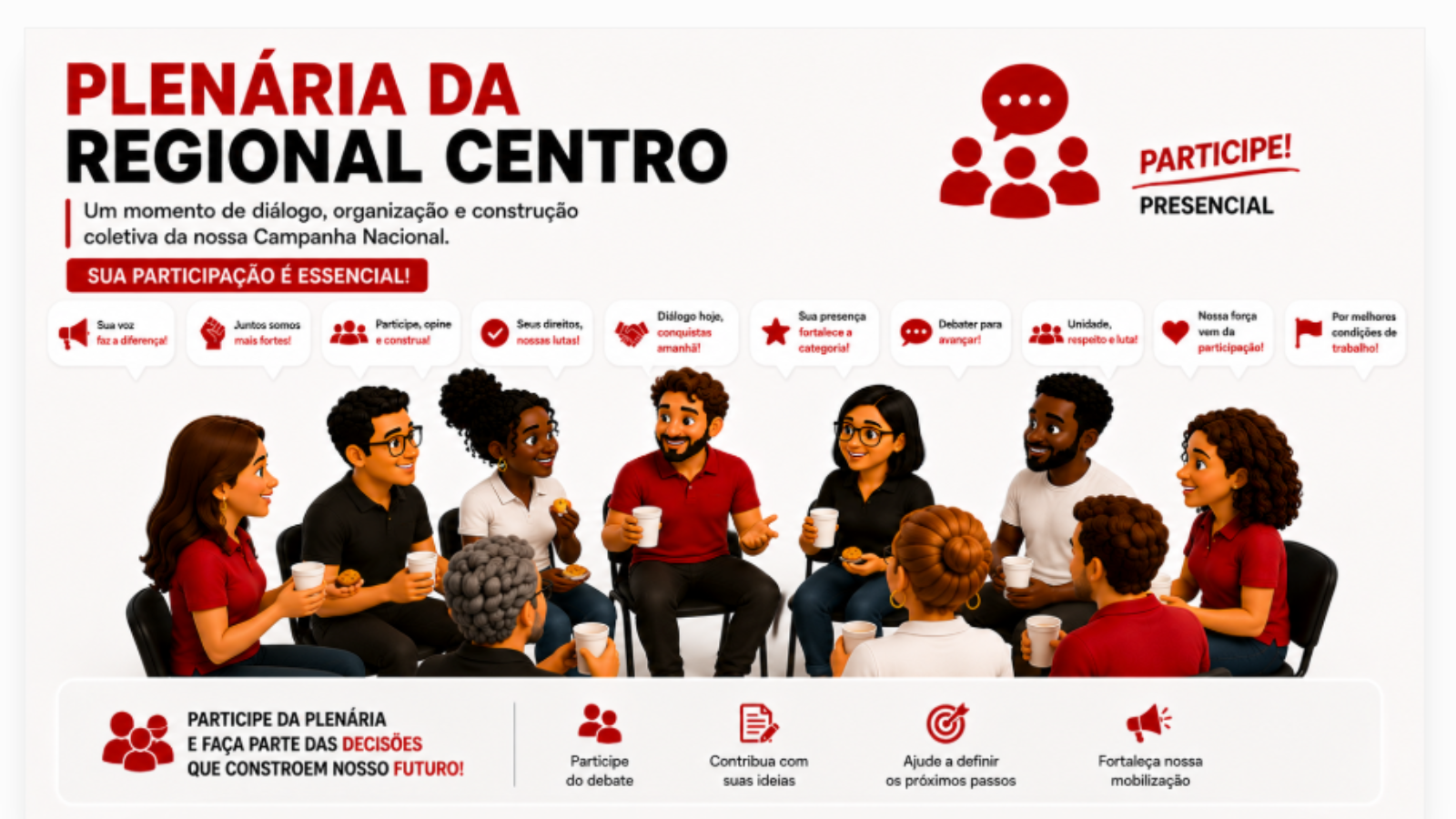 Arte do evento: Plenária Regional Centro