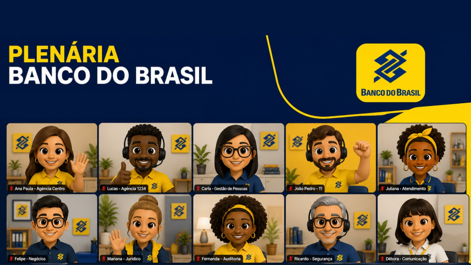Arte do evento: Plenária com os empregados do Banco do Brasil