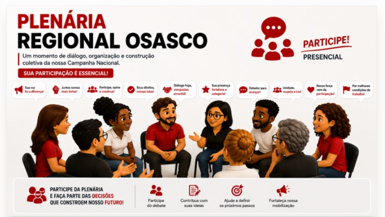 Arte do evento: Plenária Regional Osasco