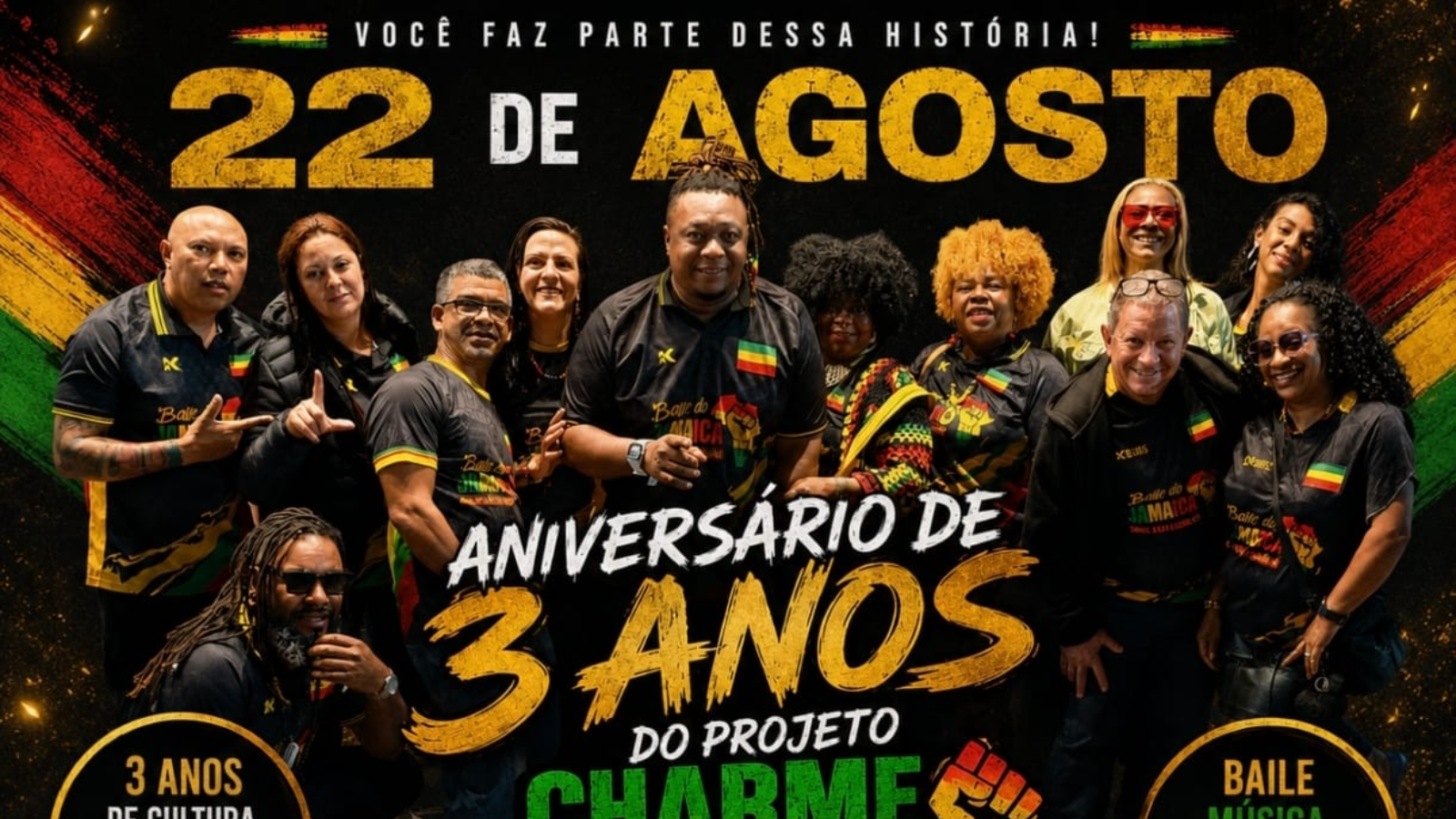 Arte do evento: Aniversário de 3 anos do Projeto Charme Black Cultura e Resistência