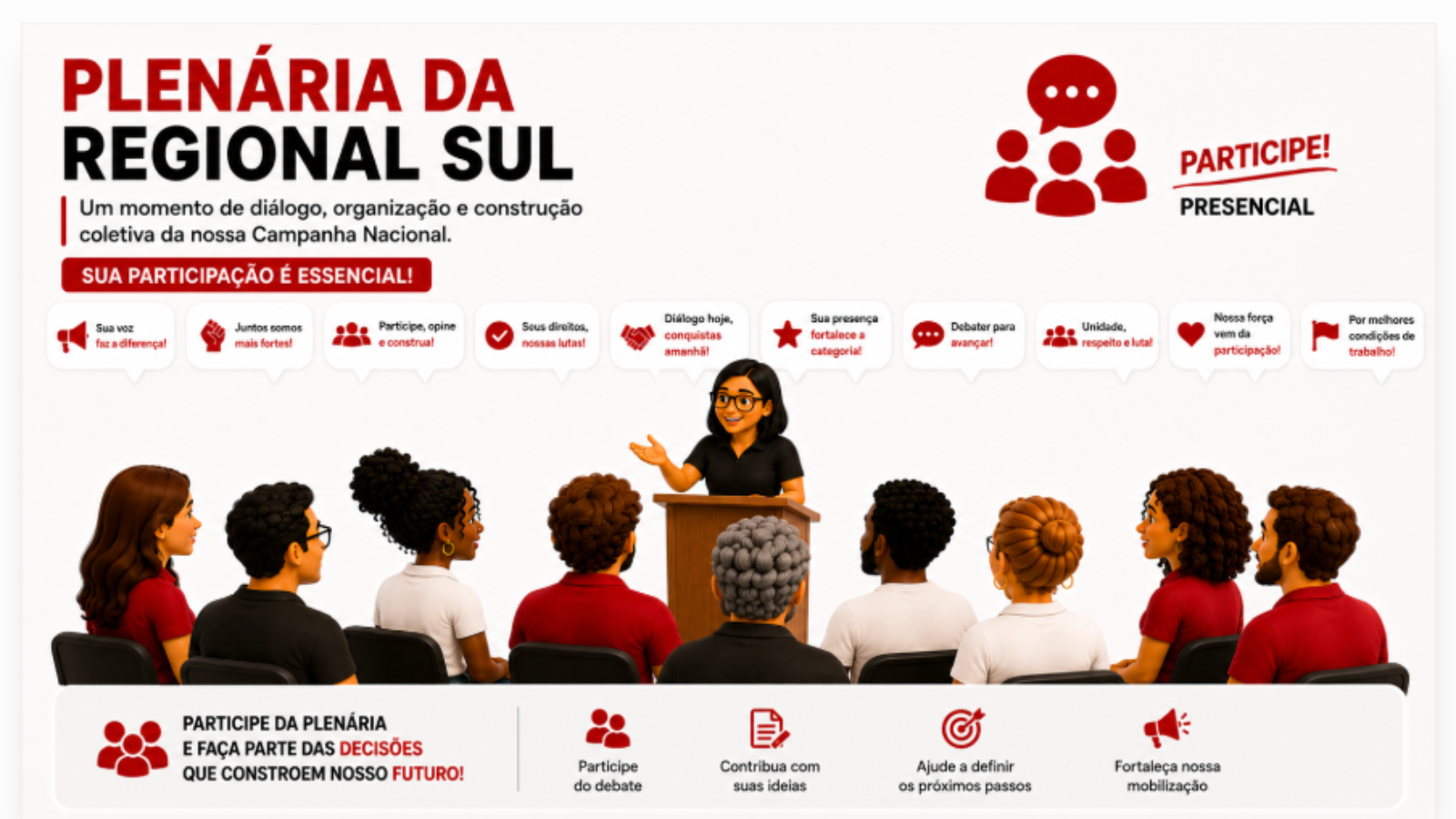 Arte do evento: Plenária Regional Sul