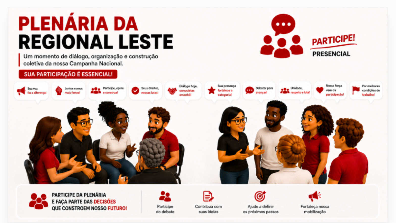 Arte do evento: Plenária Regional Leste