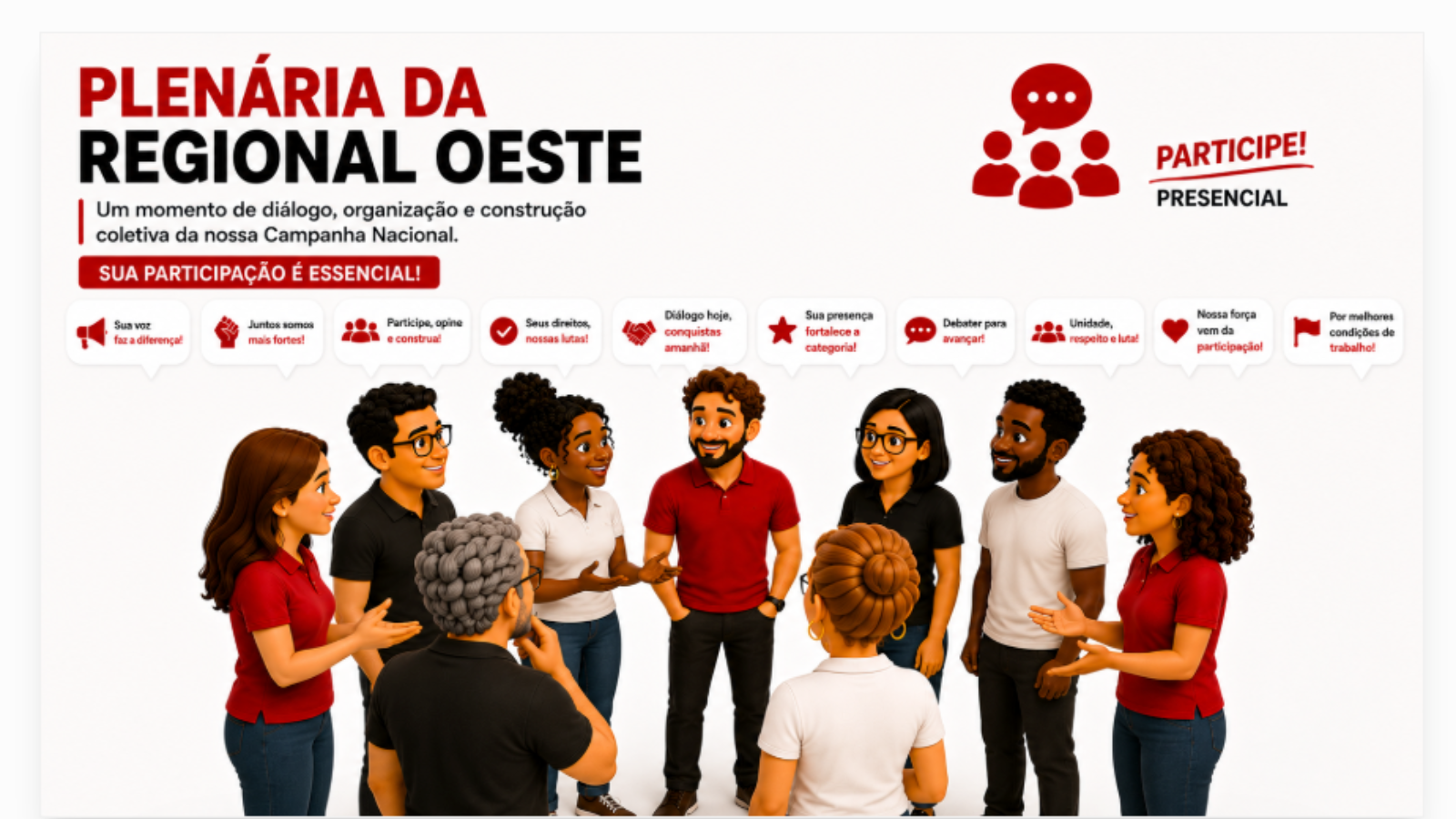 Arte do evento: Plenária Regional Oeste